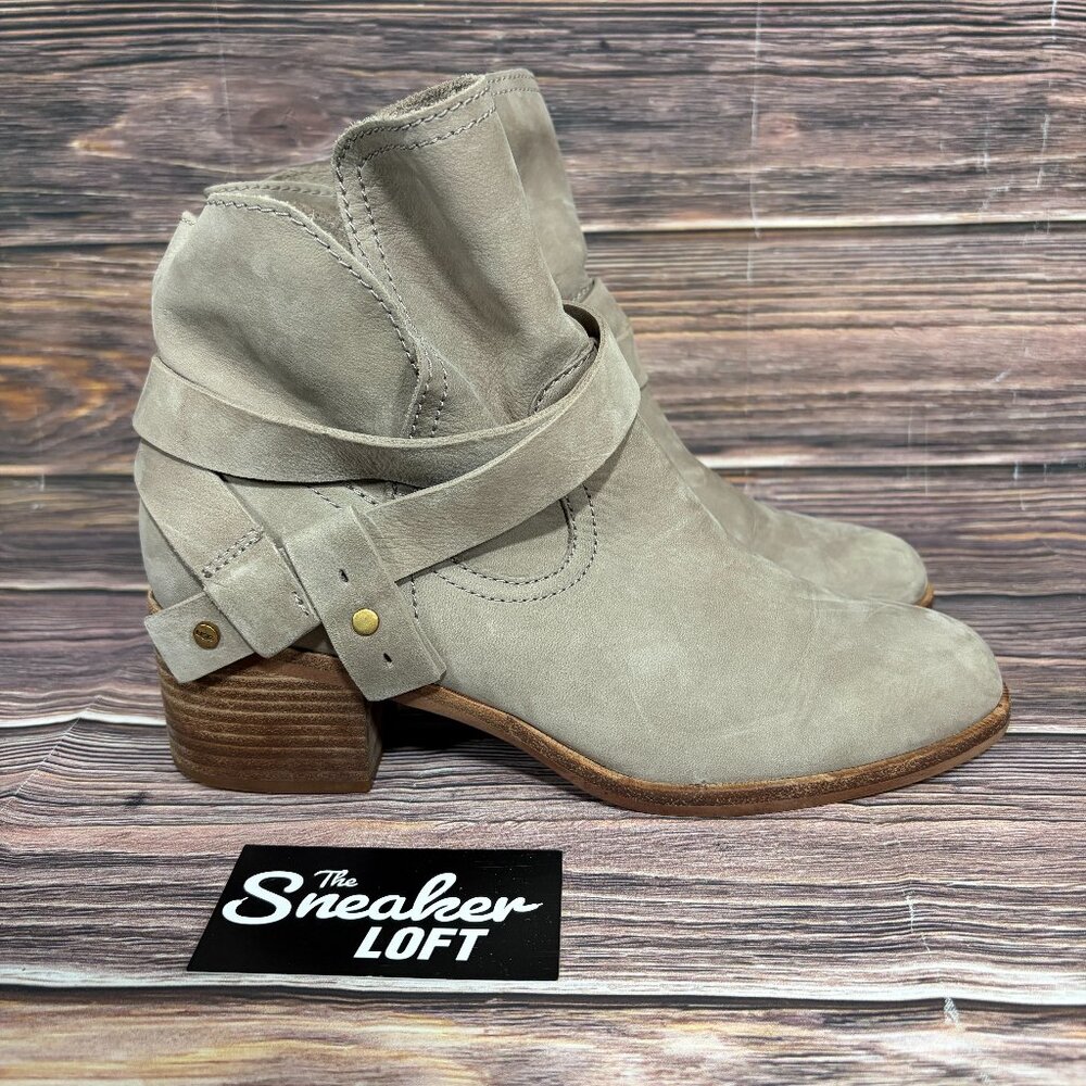 Ugg Elora Booties‎ Gray Strappy Slip On Shoes Women's Size 9.5
